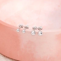 4MM White Gold Ball Kids Stud Earrings