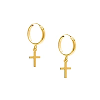 Huggie Cross Earrings
