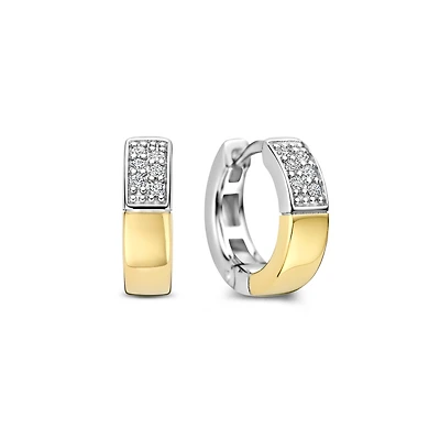 Mixed Split Huggie Earrings
