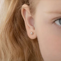 4MM White Gold Ball Kids Stud Earrings