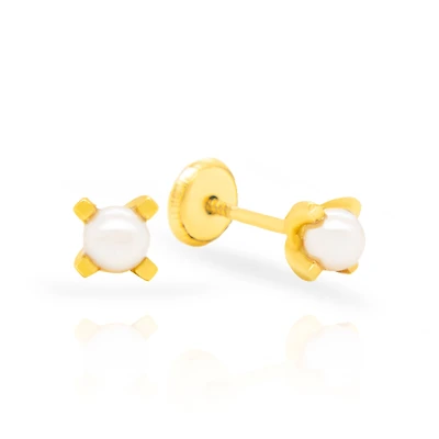 3MM Pearl Prong Set Earrings