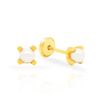 3MM Pearl Prong Set Earrings