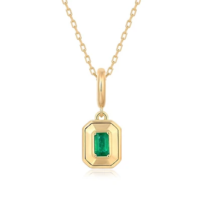 Emerald cut Emerald Pendant 12MM