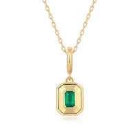 Emerald cut Emerald Pendant 12MM