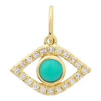 Evil Eye Diamond and Turquoise Pendant