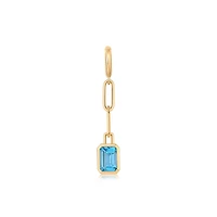 1.10CT Blue Topaz Paperclip Pendant
