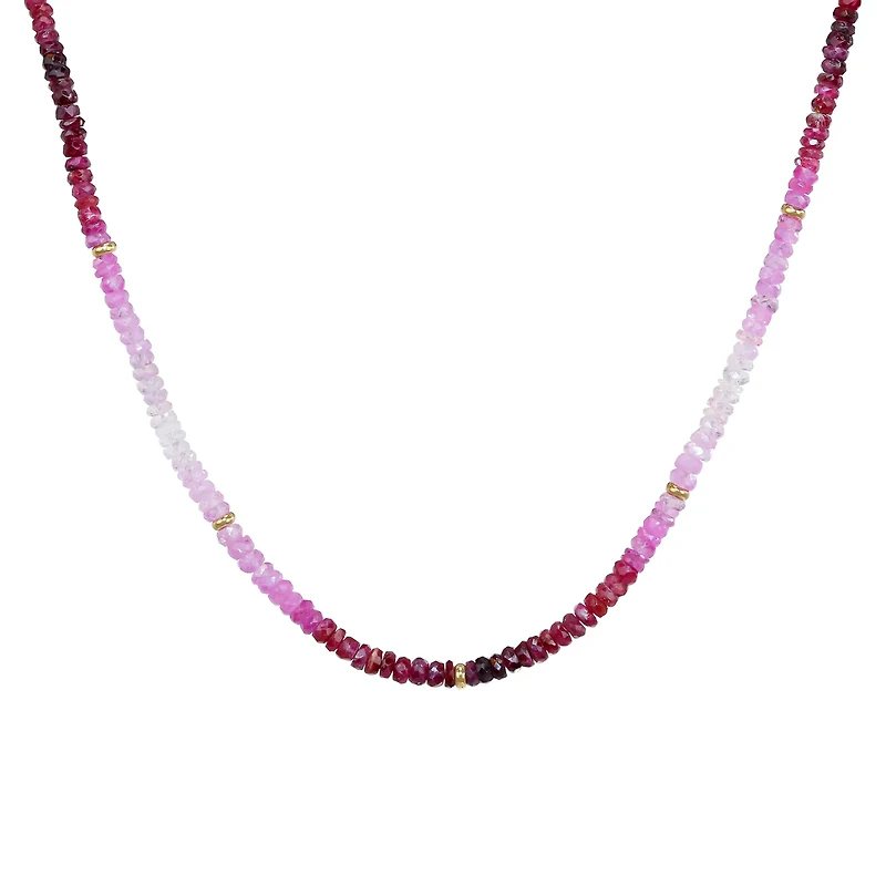 Gradient Ruby Gem Stone Necklace
