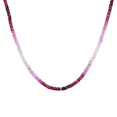 Gradient Ruby Gem Stone Necklace