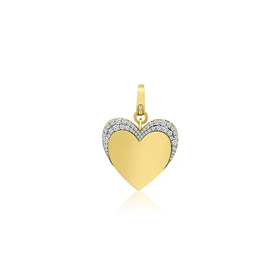 Heart Diamond 25MM Pendant with Lobster Clasp