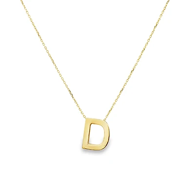 Gold D Initial Necklace