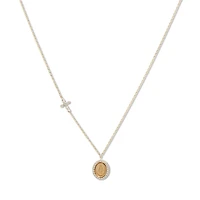Milagrosa Side Cross Necklace 14K