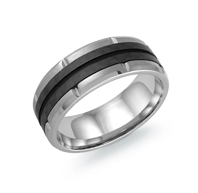 Rectangular Cut Steel Matte Ring