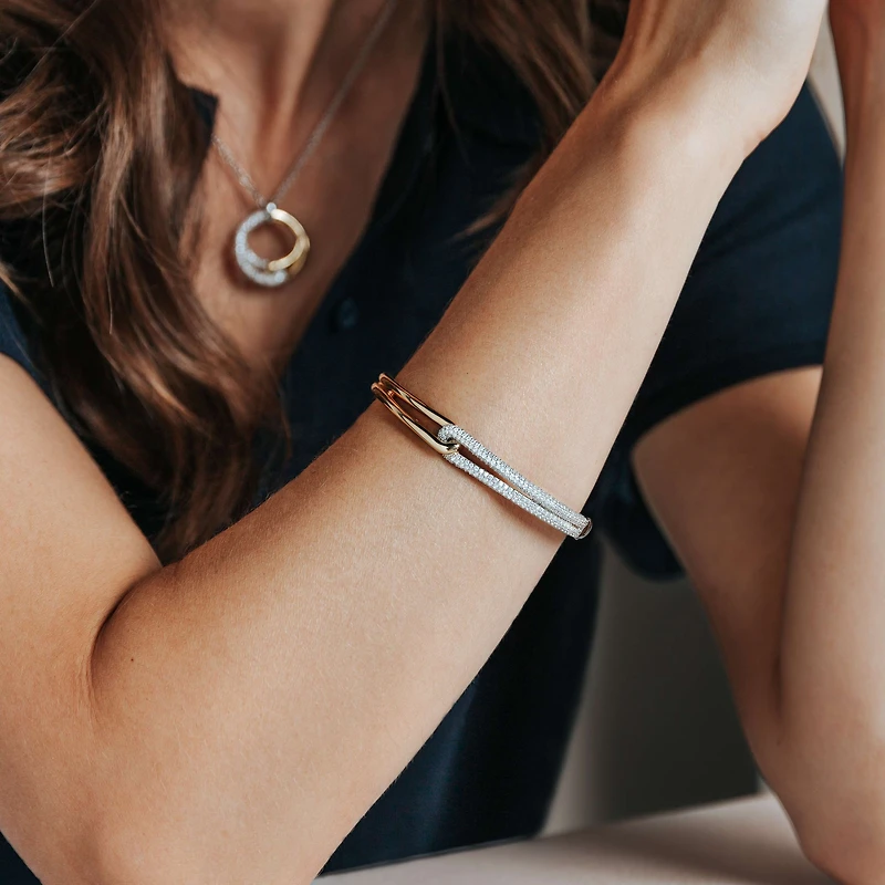 Bonds Two Tone Bangle Bracelet