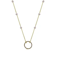 Pearl Chain Diamond Pendant Holder Necklace