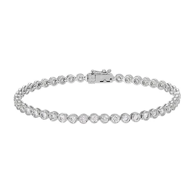 .76CT Diamond Bezel Set Tennis Bracelet