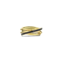 Black Crossover Wide Ring
