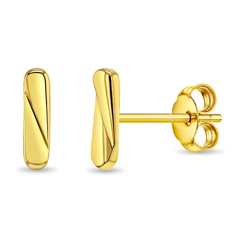 Gold Bar Stud Earrings