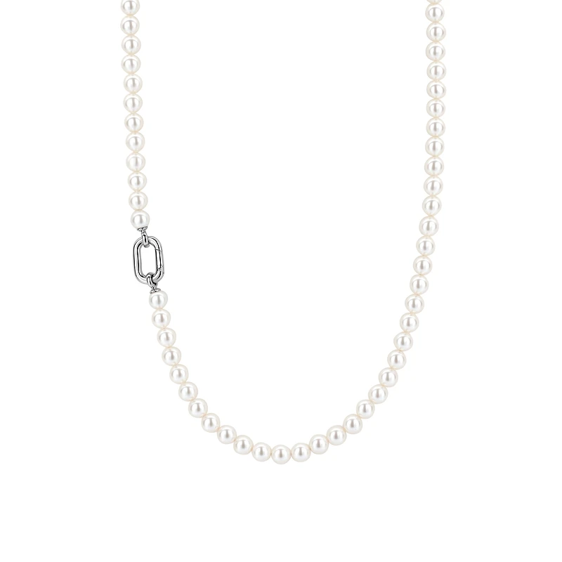 Pearl Silver Clasp Necklace