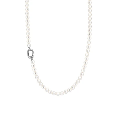 Pearl Silver Clasp Necklace