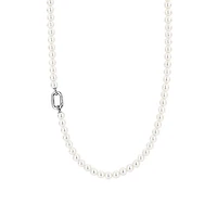Pearl Silver Clasp Necklace