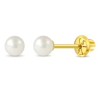 Kids 4.5MM Pearl Stud Earrings