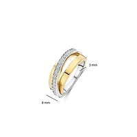Bold Crossover Two Tone Ring