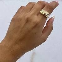 Chunky Hollow Gold Ring (Size 8.5)