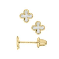Clover Mother Pearl Kids Stud Earrings