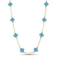 Clover Inlay Turquoise Necklace