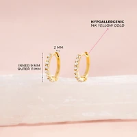 Kids 11MM Zirconia Huggie Earrings