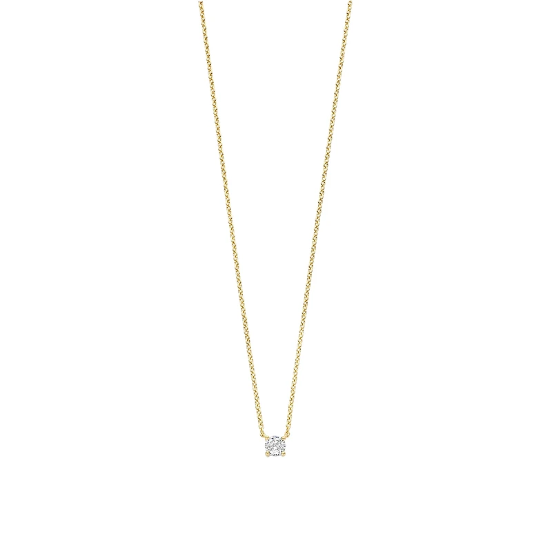 Solitaire Elegance Golden Necklace