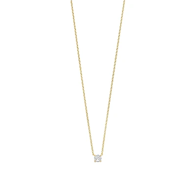 Solitaire Elegance Golden Necklace