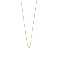 Solitaire Elegance Golden Necklace