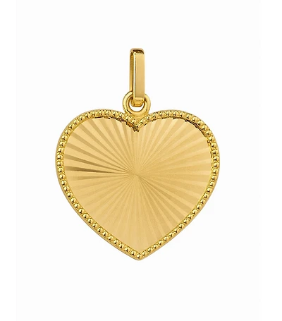 Flutted Flat Heart Pendant 19MM