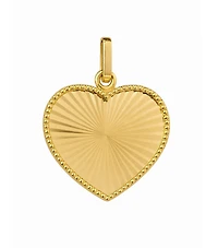 Flutted Flat Heart Pendant 19MM