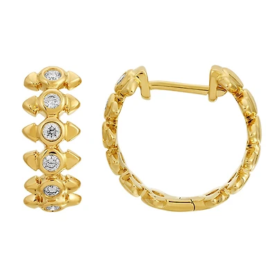 Spike Diamond Huggie Earrings