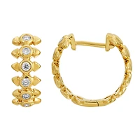Spike Diamond Huggie Earrings