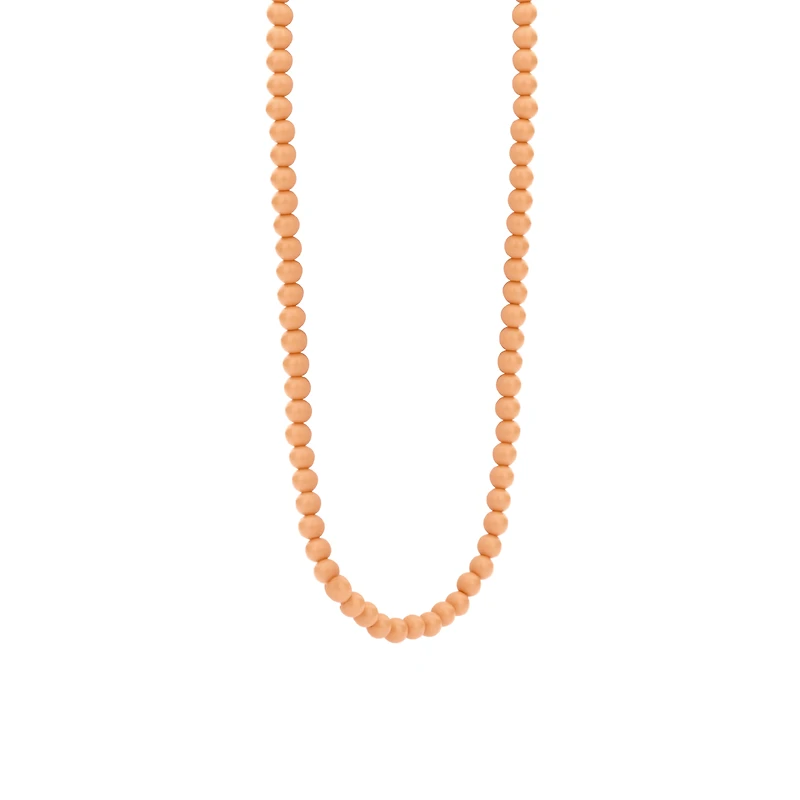 Radiant Pink Coral 4mm Bead Necklace