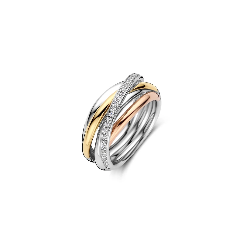 Trinity Three Tone Wide Ring