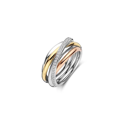 Trinity Three Tone Wide Ring
