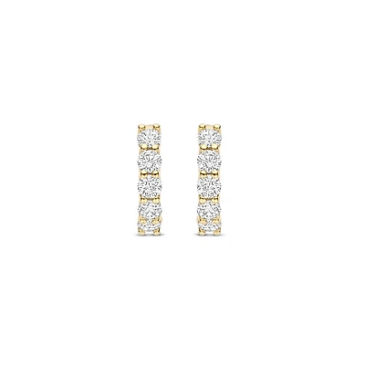 Ultimate Sparkle 15MM Huggie Earrings - Golden