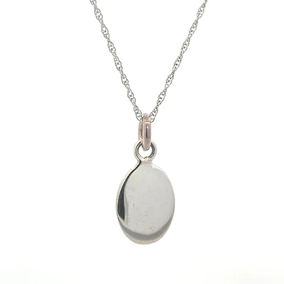 Silver Oval Pendant 25MM