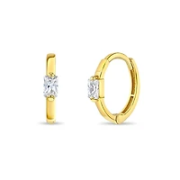 Kids Clear Baguette Hoop Earrings