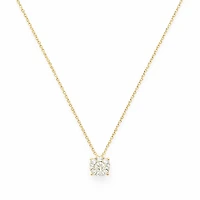 1ct Diamond Solitaire Illusion Yellow Gold Necklace