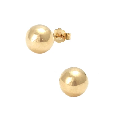 10mm Yellow Gold Ball Earrings