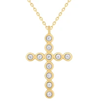 Diamond Bezel Cross Necklace