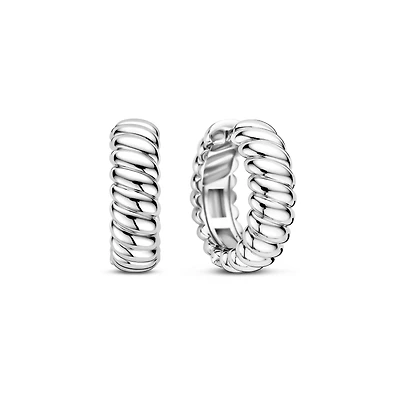 Marea Silver Huggie Earrings