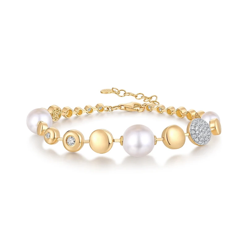 Pearls, Diamonds and Gold Bracelet