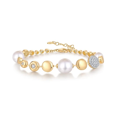 Pearls, Diamonds and Gold Bracelet