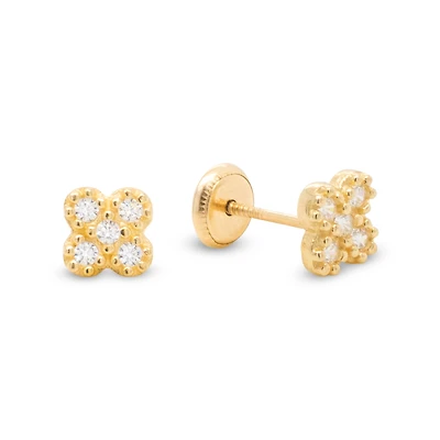 Four Petal Clover Stud Earrings